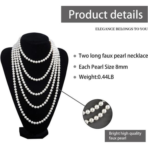 Pearl Necklace, Cream Color - Picture 3 of 6